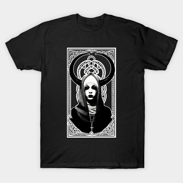 Occult Nun of the evil coven Horned Lilith priestess wiccan esoteric tee shirt T-Shirt by Esoteric Origins